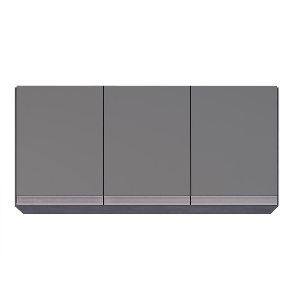 Armário De Cozinha Modulado De Canto 6 Peças Cp29 Balcão Com Tampo Preto/cinza - Lumil - 10