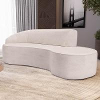 Sofá Living 4 Lugares 300cm Braço Esquerdo Mozart D06 Linho Cru - Mpozenato - 2