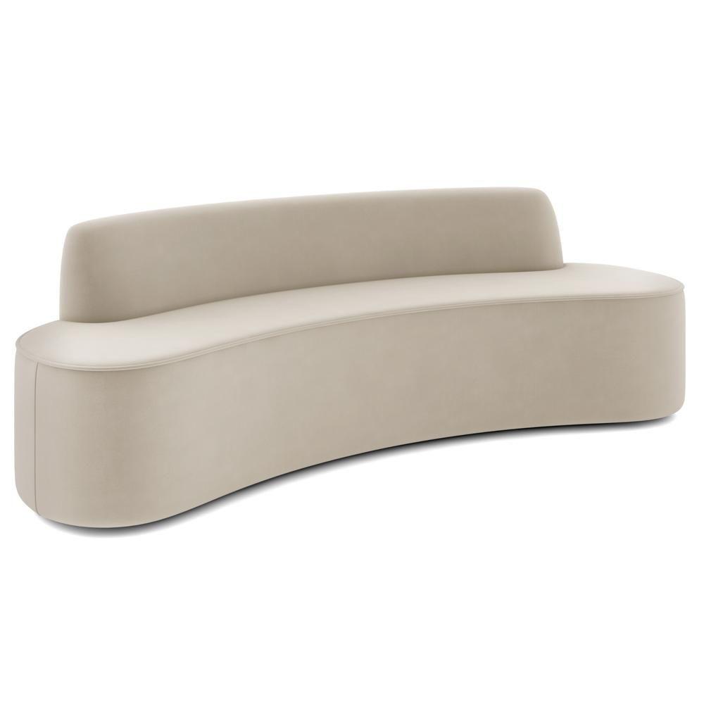 Sofá 5 Lugares Para Sala De Estar Living 280cm Koane D06 Veludo Creme - Mpozenato - 1