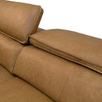 Sofá Retrátil 3 Lugares Sala 240cm Laurie L08 Couro Camel - Mpozenato - 10