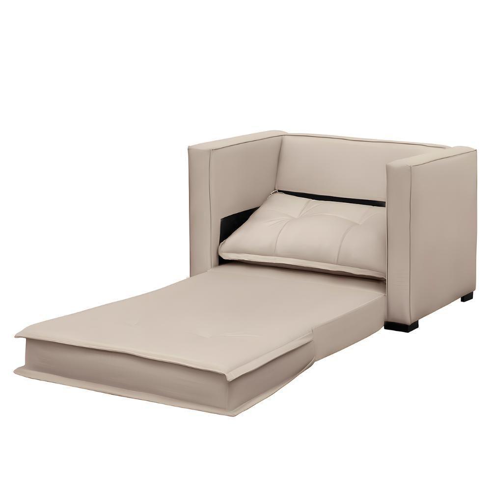 Sofá Cama Solteiro Berlim B10 Suede Bege - Mpozenato - 5