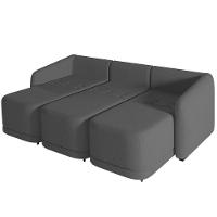 Sofá Cama Casal Para Sala 276cm Polska K04 Linho Cinza Escuro - Mpozenato - 6