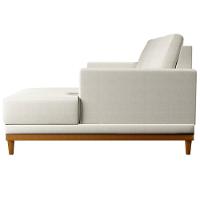 Sofá Living 200cm 3 Lugares Com Chaise Direito Kayrós D05 Linho Cru - Mpozenato - 5