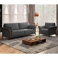 Kit Sofá Living 3 Lugares E Poltrona 102cm Pés Madeira Roya M22 Linho Cinza Escuro - Mpozenato - 2