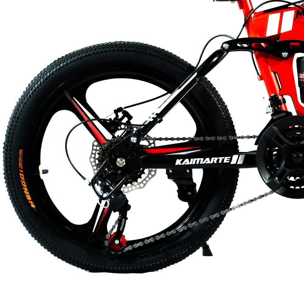 Bicicleta Aro 20 Cityfold Bike 21 Vel Marchas Freio A Disco Vermelho WCT Fitness - 4