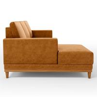 Sofá 3 Lugares 200cm Living Com Chaise Esquerdo Kayrós D05 Sintético Whisky - Mpozenato - 2