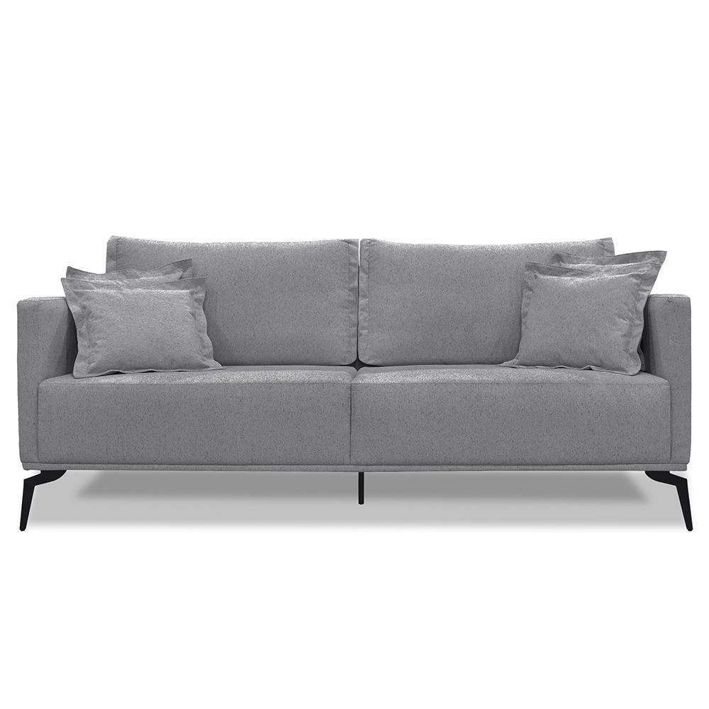 Sofá 2 Lugares 160cm Pés De Metal Vecchia S06 Linho Cinza - Mpozenato - 6