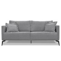 Sofá 2 Lugares 160cm Pés De Metal Vecchia S06 Linho Cinza - Mpozenato - 6