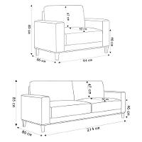 Sofá 3 Lugares 214cm Com 01 Poltrona Zaire M22 Linho Areia - Mpozenato - 5