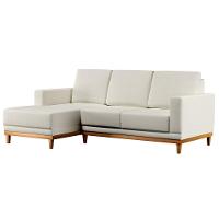 Sofá Living 200cm 3 Lugares Com Chaise Esquerdo Kayrós D05 Linho Cru - Mpozenato - 1