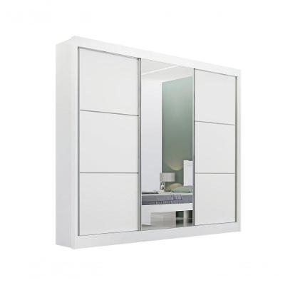 Guarda Roupa Cristal Casal 3 Portas Sem Pés 6 Gavetas D' Doro Branco