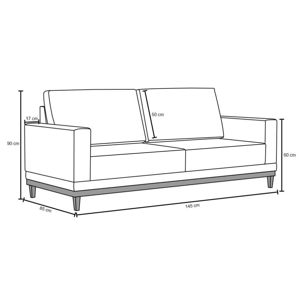 Sofá Living 145cm 2 Lugares Kayrós D05 Linho Bege - Mpozenato - 5