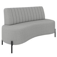 Sofá 2 Lugares 135cm Pés Aço Preto Tamar K04 Bouclê Cinza - Mpozenato - 1