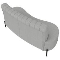 Sofá 2 Lugares 135cm Pés Aço Preto Tamar K04 Bouclê Cinza - Mpozenato - 3