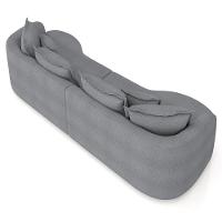 Sofá 4 Lugares 250cm Orgânico Quito K04 Boucle Grafite - Mpozenato - 6