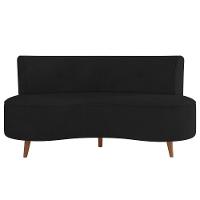 Sofá 2 Lugares Para Sala Living 135cm Pés Palito Korah K04 Veludo Preto - Mpozenato - 8