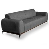 Sofá 210cm 3 Lugares Pés Preto Molino C-416 Linho Cinza - Domi - 1