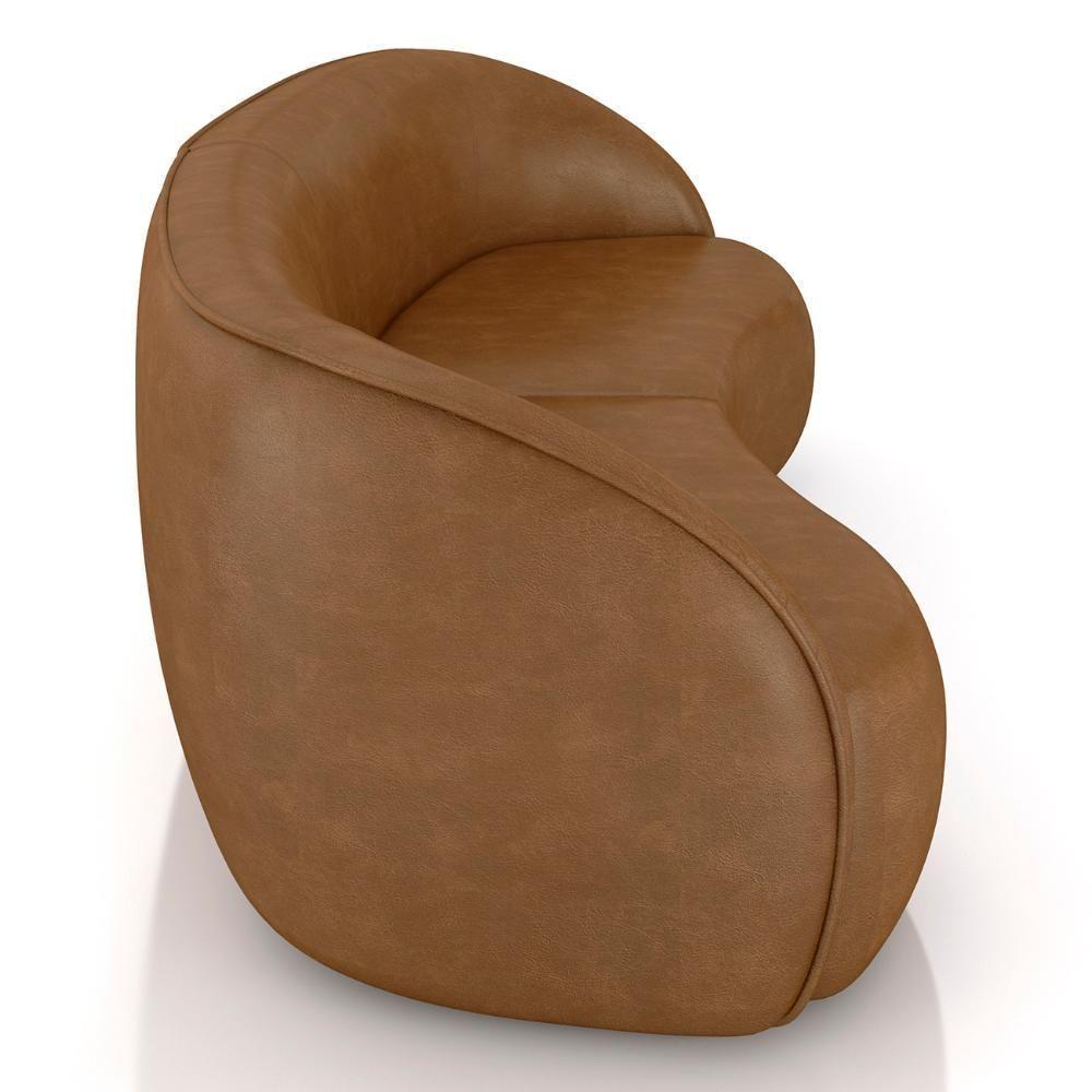 Sofá 3 Lugares Orgânico 240cm E Poltrona Zion M22 Sintético Caramelo - Mpozenato - 9