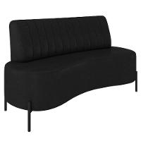 Sofá 2 Lugares 160cm Pés Aço Preto Tamar K04 Sintético Preto - Mpozenato - 1