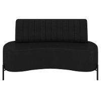 Sofá 2 Lugares 160cm Pés Aço Preto Tamar K04 Sintético Preto - Mpozenato - 5