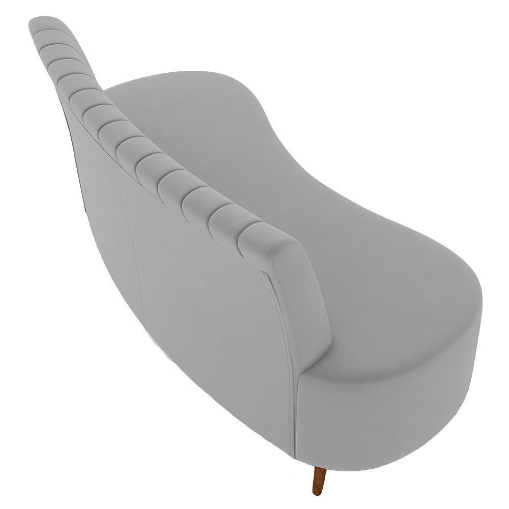 Sofá 2 Lugares Para Sala Living 135cm Pés Palito Tamar K04 Veludo Cinza - Mpozenato - 7