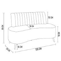 Sofá 2 Lugares Para Sala Living 135cm Pés Palito Tamar K04 Veludo Cinza - Mpozenato