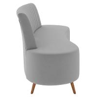 Sofá 2 Lugares Para Sala Living 135cm Pés Palito Tamar K04 Veludo Cinza - Mpozenato - 6