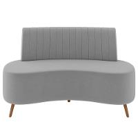 Sofá 2 Lugares Para Sala Living 135cm Pés Palito Tamar K04 Veludo Cinza - Mpozenato - 8