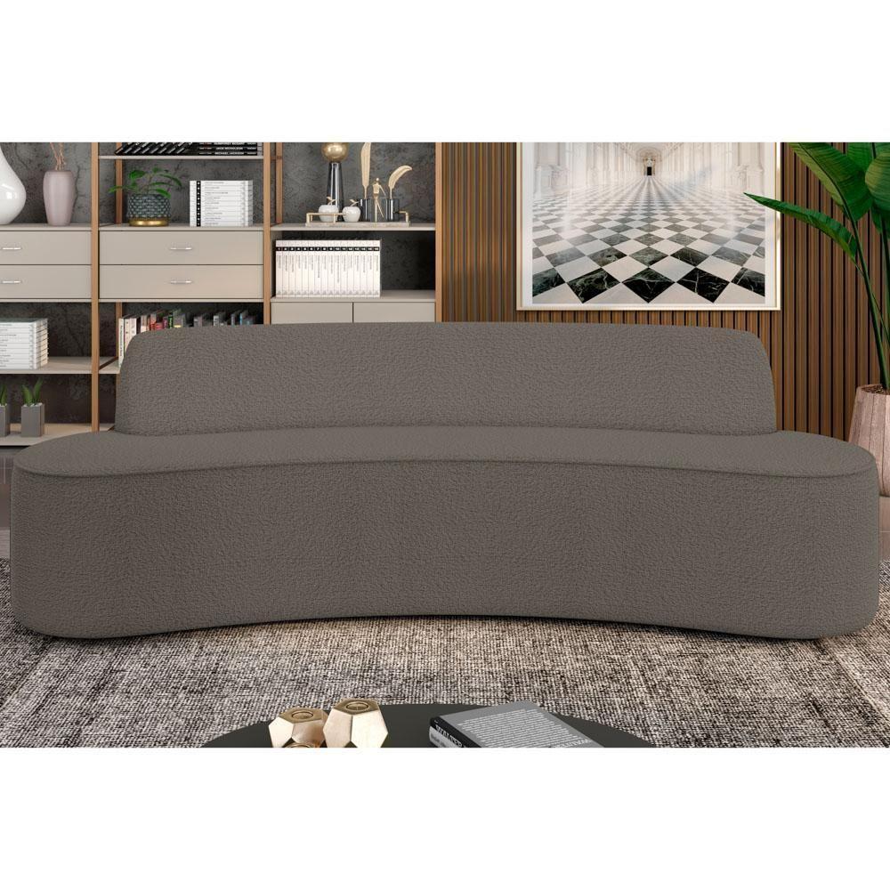 Sofá 4 Lugares Para Sala De Estar Living 260cm Koane D06 Bouclê Castor - Mpozenato - 2