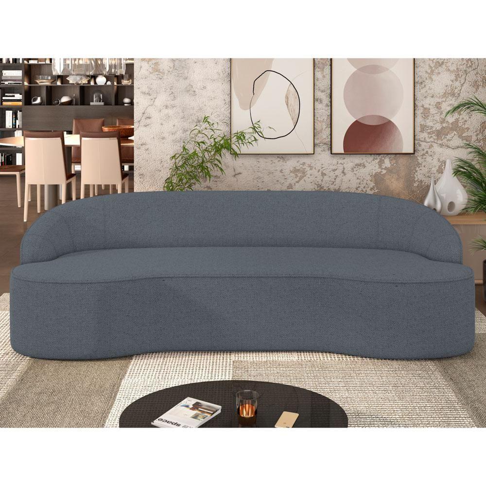 Sofá 4 Lugares Para Sala De Estar Living 230cm Theo D06 Linho Mescla Chumbo - Mpozenato - 4