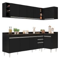Armário De Cozinha Modulado De Canto Esquerdo 5 Peças Cp53 Balcão Com Tampo Preto - Lumil - 1
