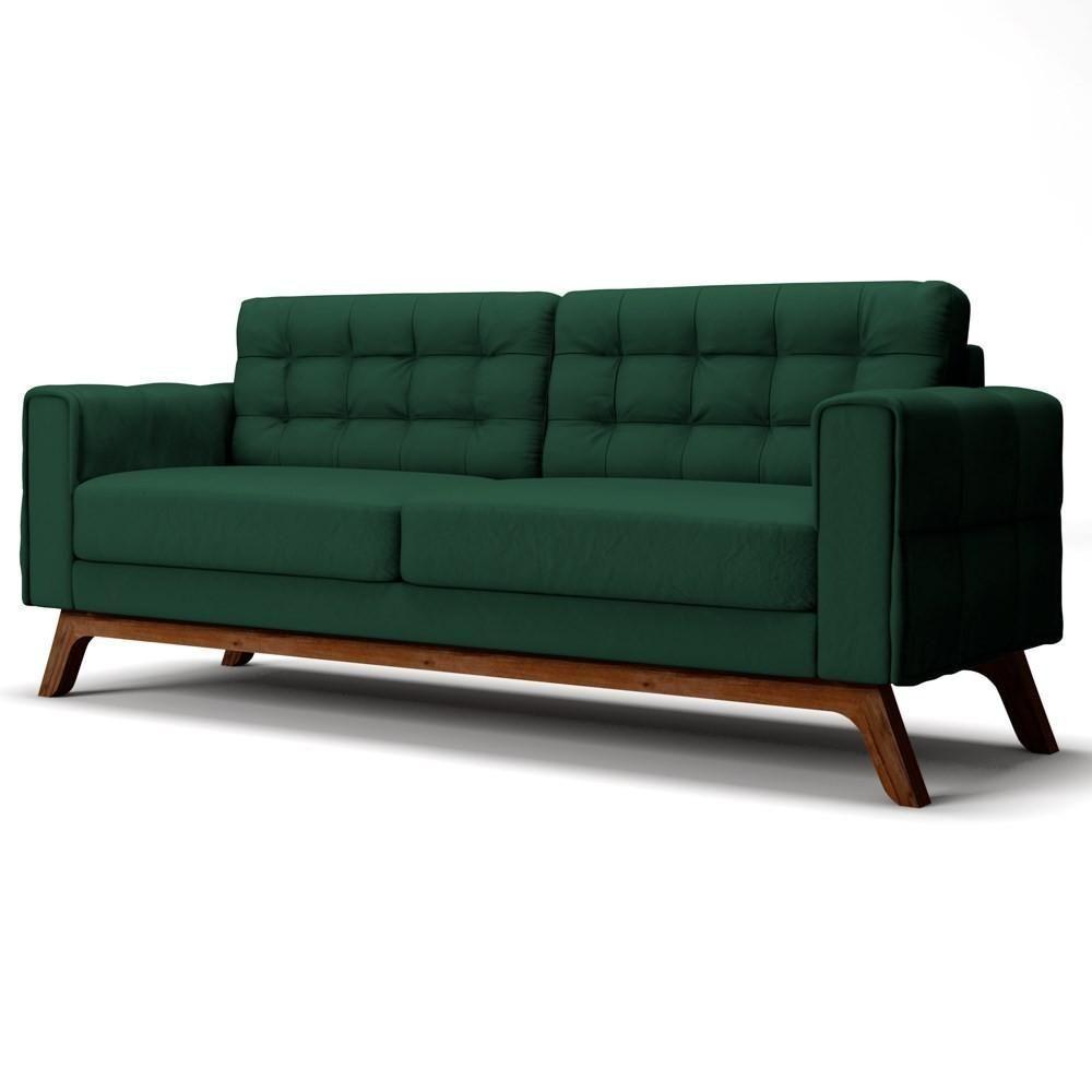 Sofá 280cm 4 Lugares Sandero C-303 Veludo Verde - Domi - 1