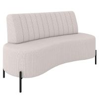 Sofá 2 Lugares 135cm Pés Aço Preto Tamar K04 Linho Bege - Mpozenato - 1