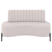 Sofá 2 Lugares 135cm Pés Aço Preto Tamar K04 Linho Bege - Mpozenato - 5