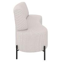 Sofá 2 Lugares 135cm Pés Aço Preto Tamar K04 Linho Bege - Mpozenato - 6