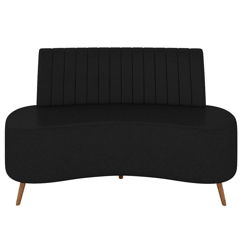 Sofá 2 Lugares Para Sala Living 160cm Pés Palito Tamar K04 Sintético Preto - Mpozenato - 8