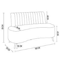 Sofá 2 Lugares Para Sala Living 160cm Pés Palito Tamar K04 Sintético Preto - Mpozenato