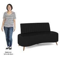 Sofá 2 Lugares Para Sala Living 160cm Pés Palito Tamar K04 Sintético Preto - Mpozenato - 5