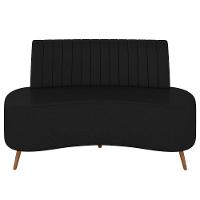 Sofá 2 Lugares Para Sala Living 160cm Pés Palito Tamar K04 Sintético Preto - Mpozenato - 8