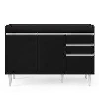 Armário De Cozinha Modulado De Canto Esquerdo 4 Peças Cp46 Balcão Sem Tampo Preto - Lumil - 9