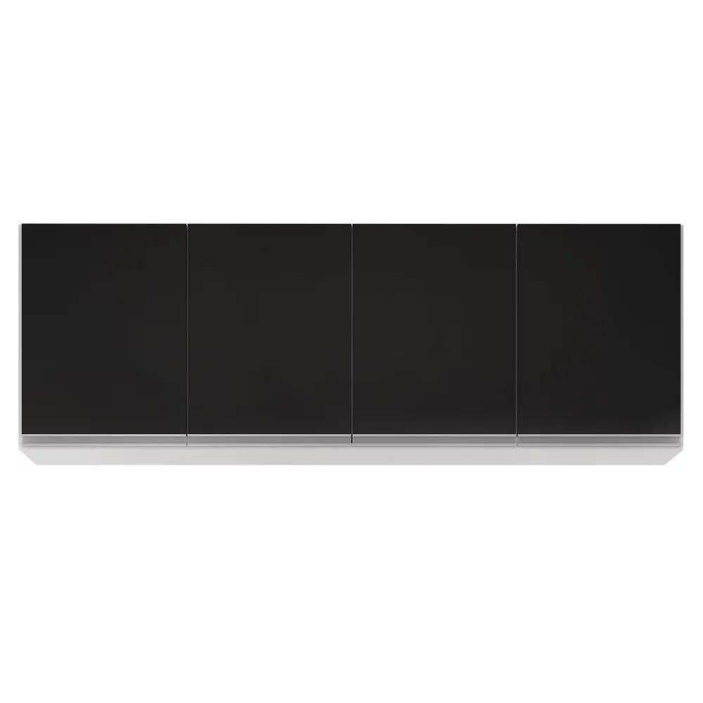Armário De Cozinha Modulado De Canto 8 Peças Cp27 Com Pia Inox Branco/preto - Lumil - 8