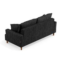 Sofá Living 3 Lugares 180cm Com Almofadas Veras D05 Linho Grafite - Mpozenato - 5