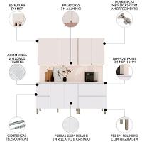 Armário De Cozinha Cp02 Com Tampo 120cm Minsk K02 Branco/soft - Mpozenato - 3