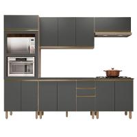 Armário De Cozinha 5 Peças Com Tampo Jany N03 Carvalho/grafite - Mpozenato - 1