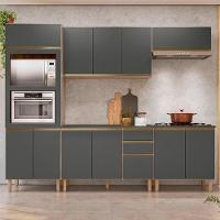 Armário De Cozinha 5 Peças Com Tampo Jany N03 Carvalho/grafite - Mpozenato - 2