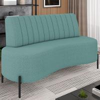 Sofá 2 Lugares 160cm Pés Aço Preto Tamar K04 Bouclê Azul - Mpozenato - 2
