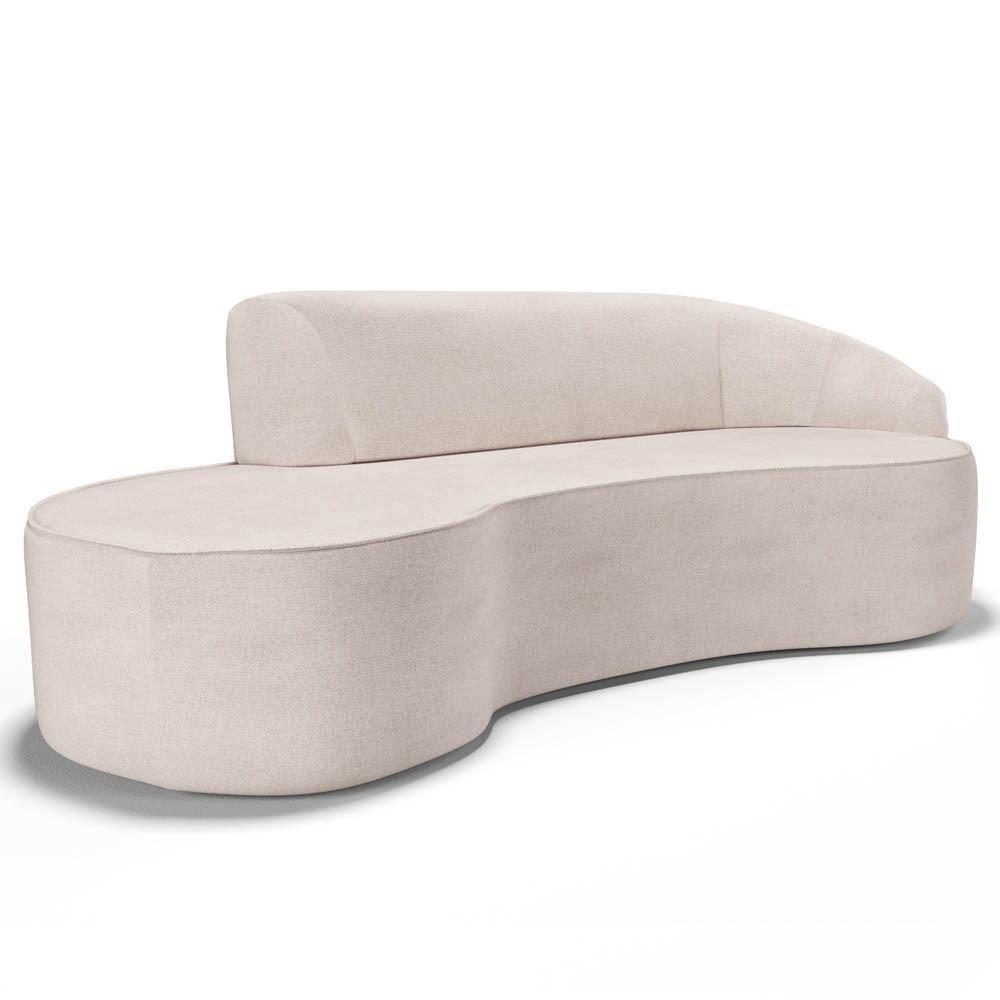 Sofá Living 3 Lugares 210cm Braço Direito Mozart D06 Linho Cru - Mpozenato - 1