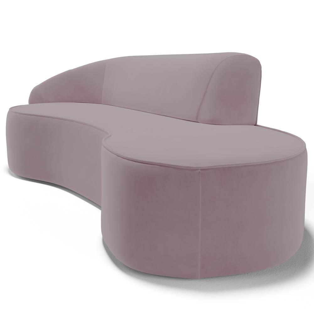 Sofá Living 4 Lugares 280cm Braço Esquerdo Mozart D06 Veludo Rosê - Mpozenato - 5