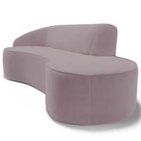 Sofá Living 4 Lugares 280cm Braço Esquerdo Mozart D06 Veludo Rosê - Mpozenato - 5