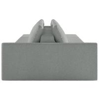 Sofá Ilha Modular Com Puff Para Sala Living 342cm Georgia K04 Bouclê Cinza Claro - Mpozenato - 6